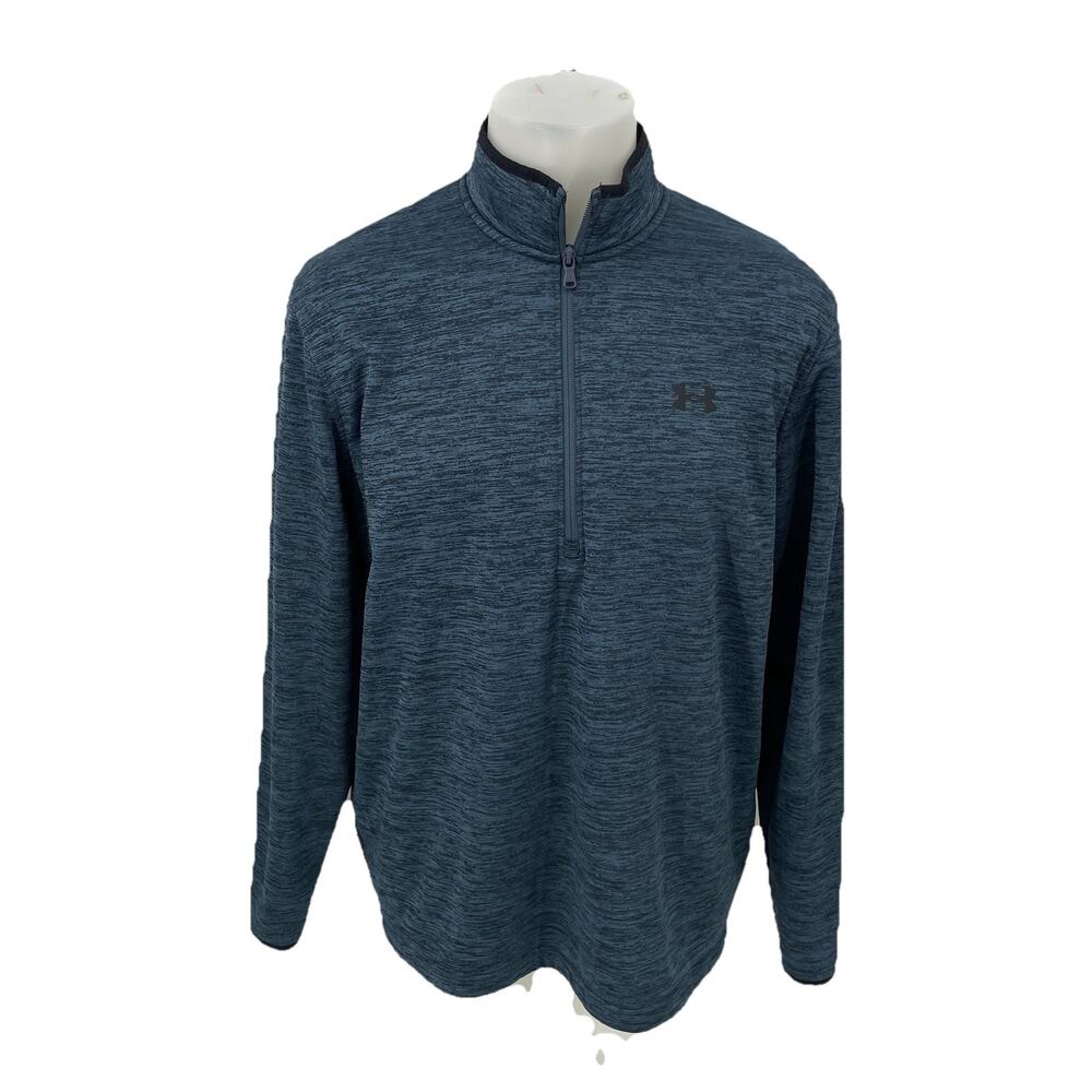 Under Armour 1/4 Zip Loose Fit Pullover Men L Fleece Line Performance Golf 24-15